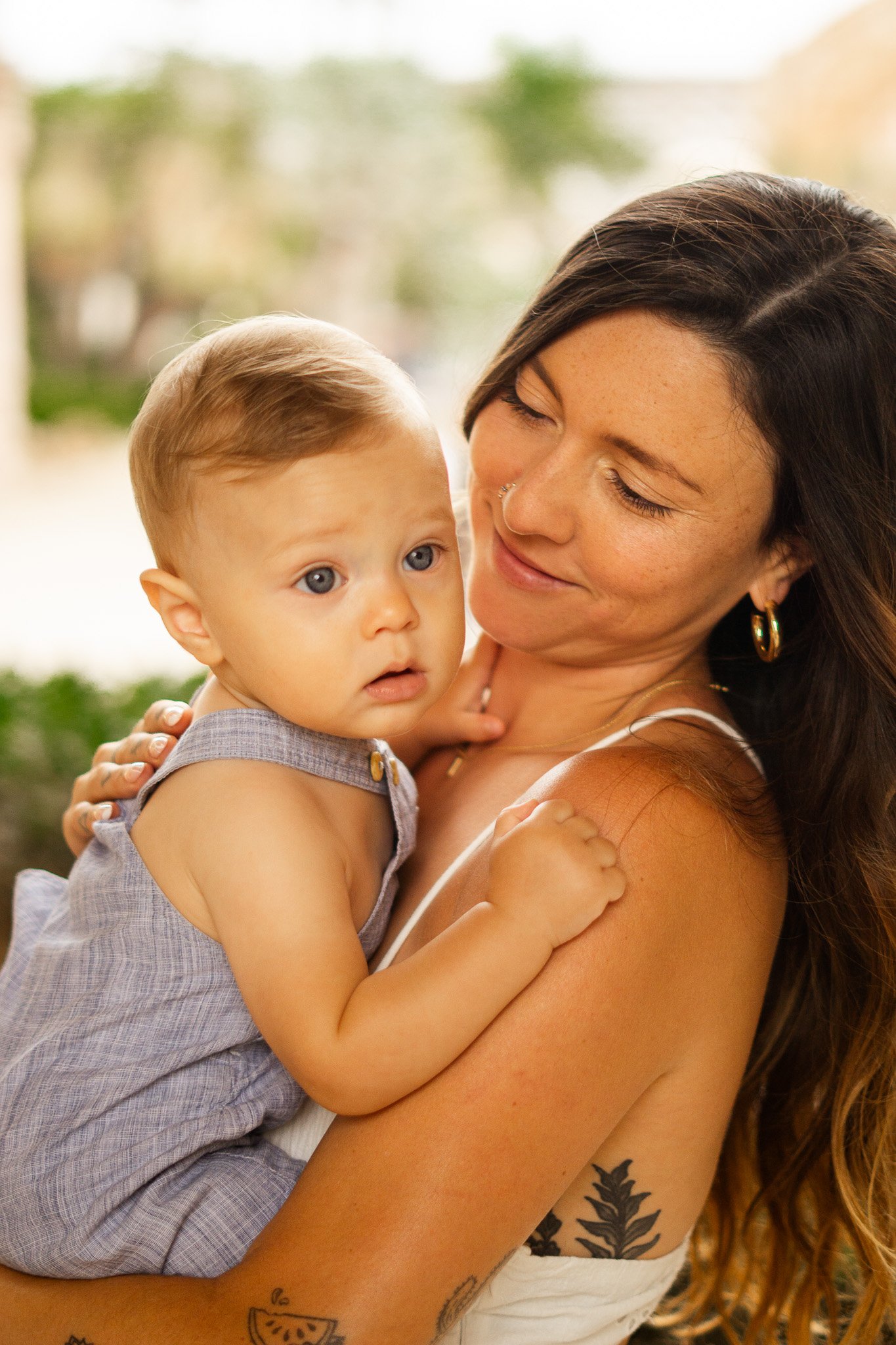 mother and son portrait