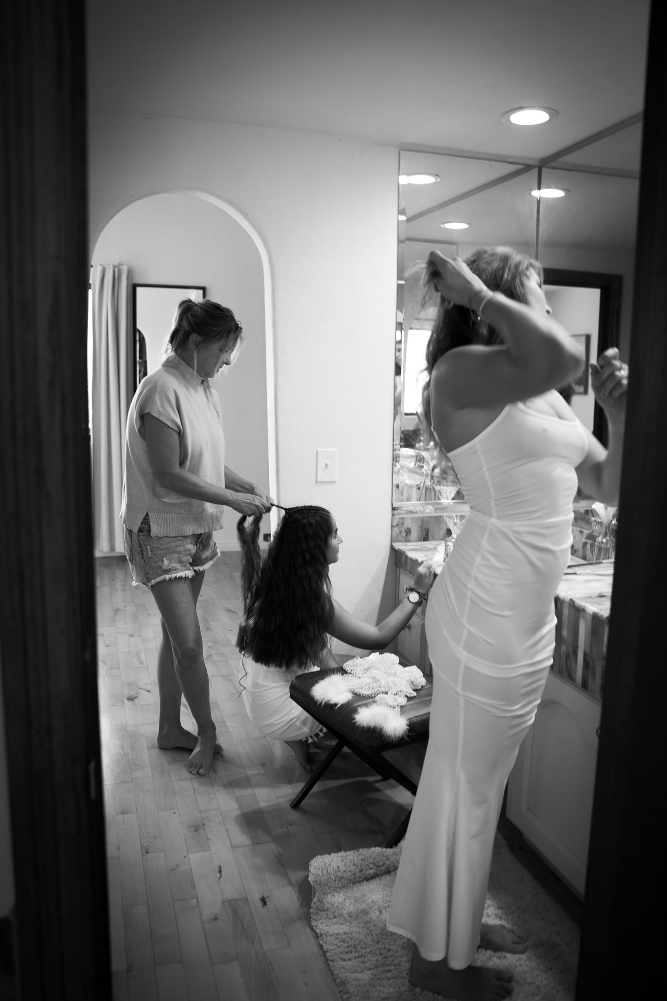 woman getting ready