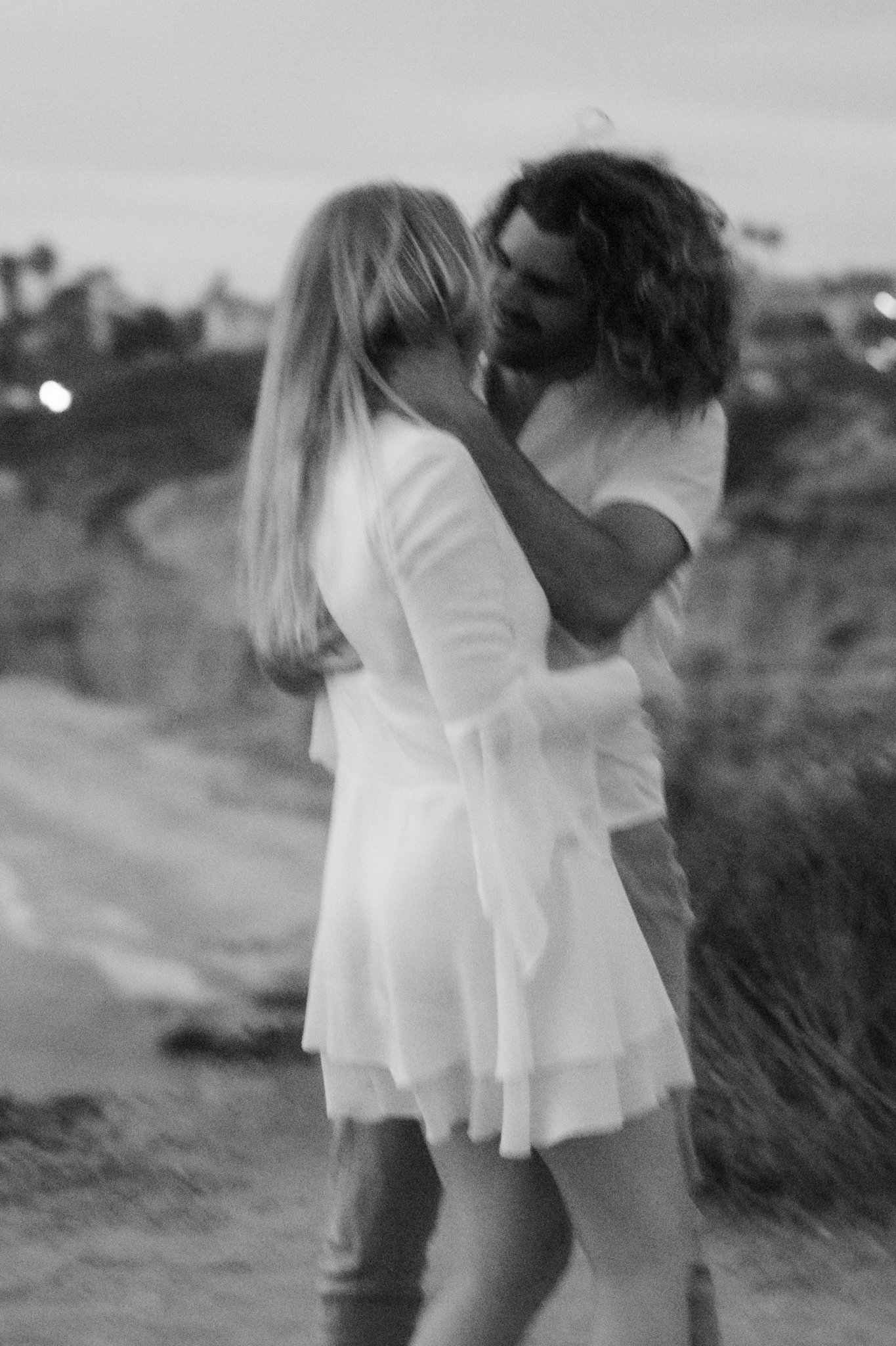 woman and man kissing