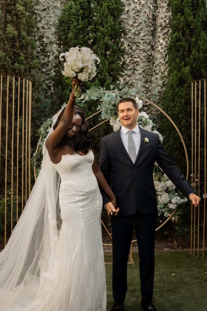 bride and groom after getting married