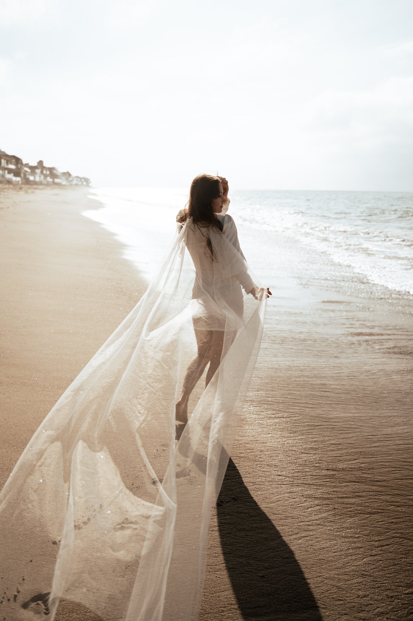 Woman in weddingdress in California