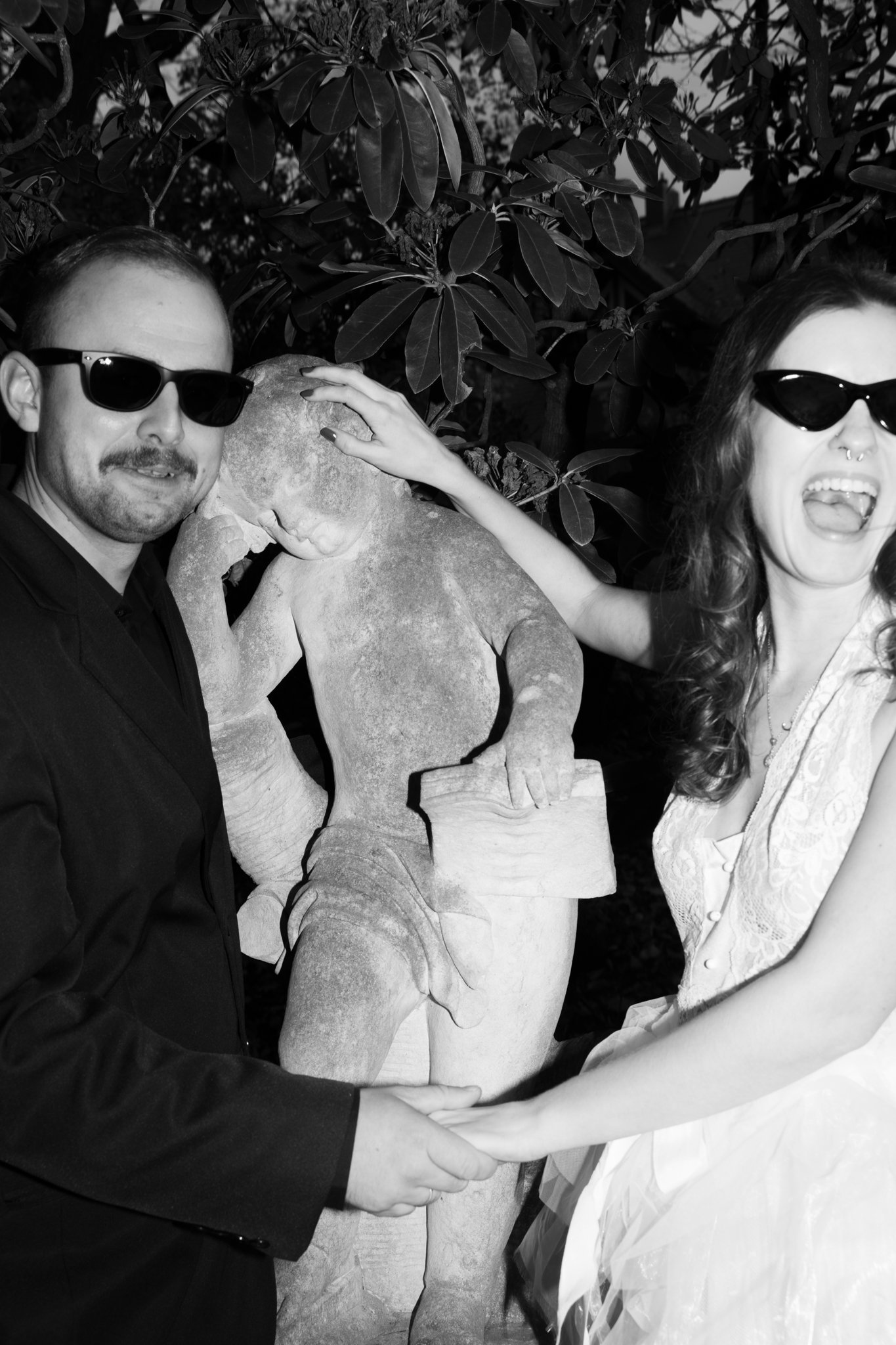 fun picture from nick and clara, sunglasses and laughter