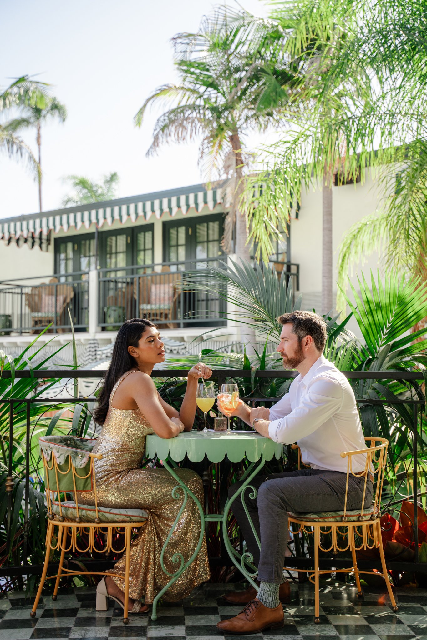 couple sitting at table, romantic, talking.