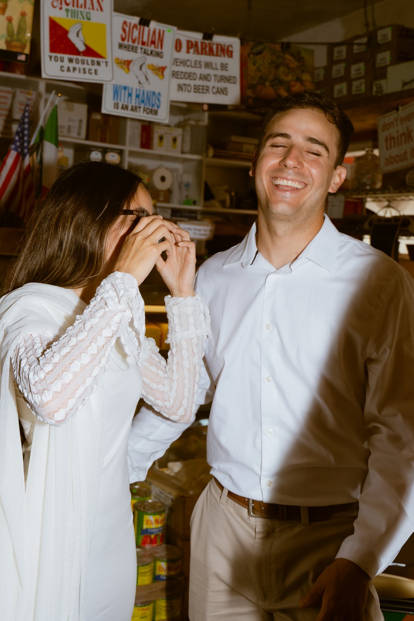 weddingcouple laughing